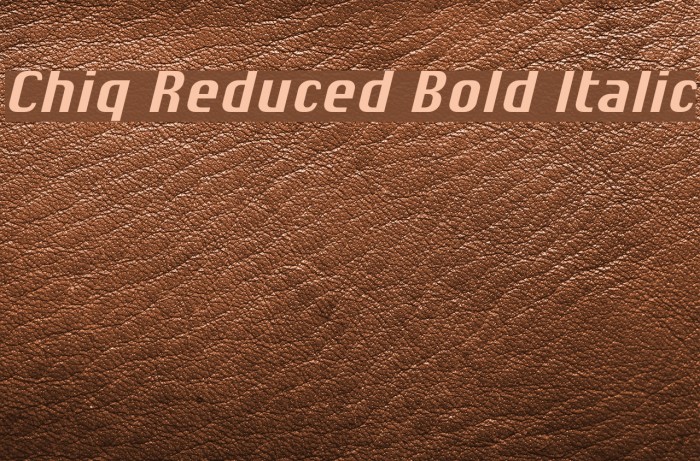 Chiq Reduced Bold Italic Font examples