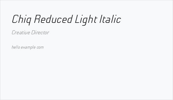 Chiq Reduced Light Italic Business Card