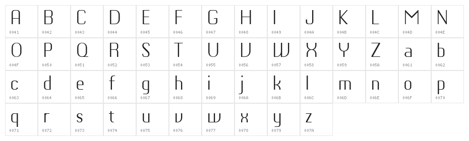 Chiq Reduced Light Character Map