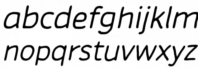 Chirota Italic Schriftart Kleinbuchstaben