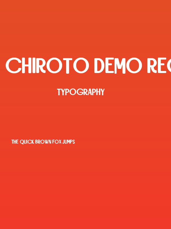 Chiroto DEMO Regular Poster