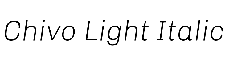Chivo Light Italic  नि: शुल्क फ़ॉन्ट्स डाउनलोड