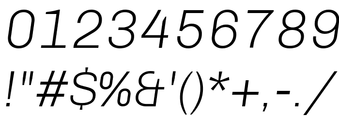 Chivo Light Italic Font OTHER CHARS