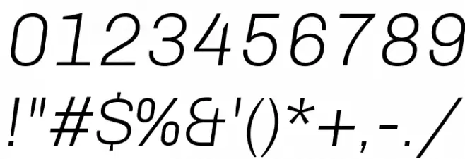 Chivo Light Italic Font OTHER CHARS