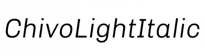Chivo Light Italic  フリーフォントのダウンロード