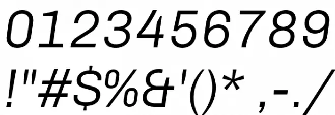 Chivo Light Italic Font OTHER CHARS