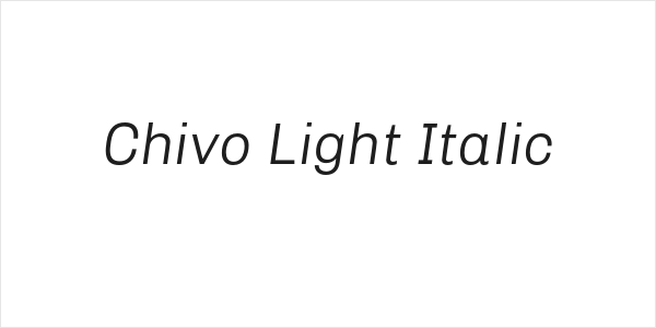 Chivo Light Italic Logo