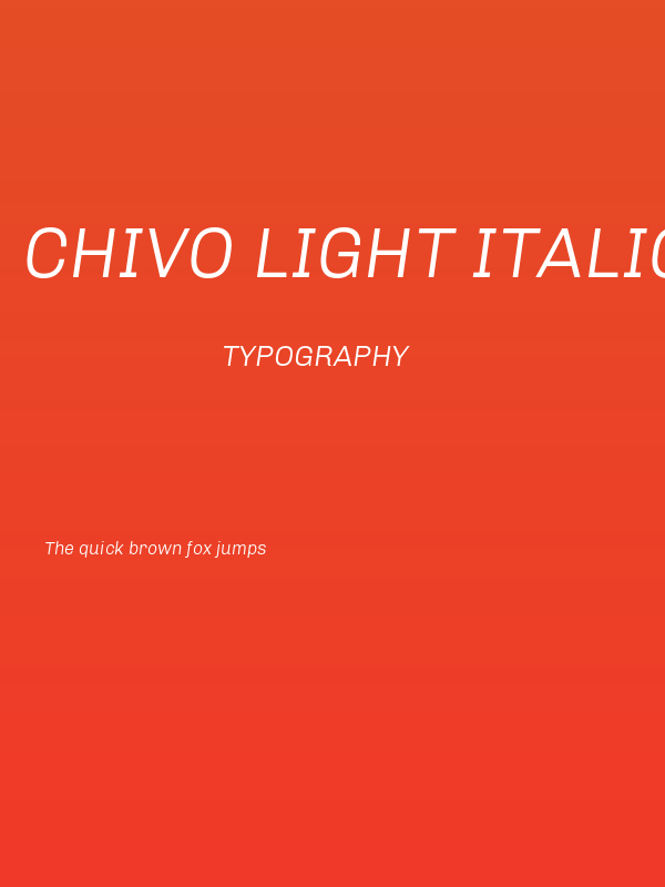 Chivo Light Italic Poster