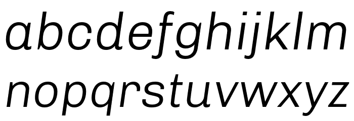 Chivo Light Italic Font LOWERCASE