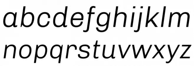 Chivo Light Italic फ़ॉन्ट लोअरकेस