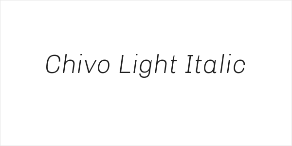Chivo Light Italic Logo