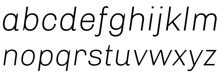 Chivo Light Italic Font LOWERCASE