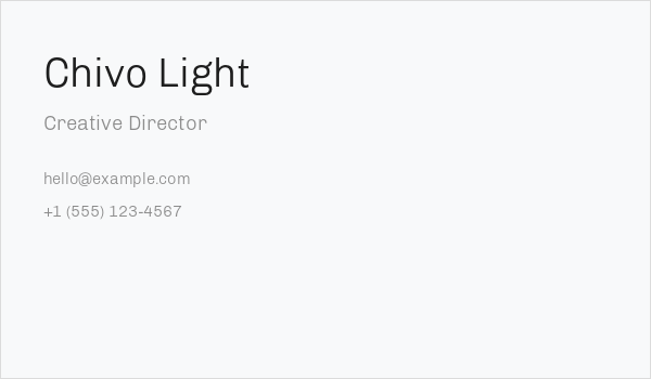 Chivo Light Business Card