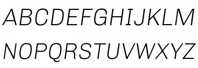 Chivo Thin Italic 字体 大写
