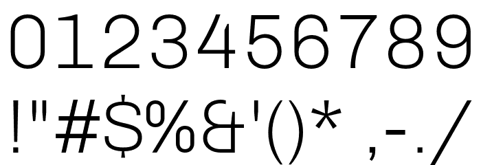 Chivo Thin Font OTHER CHARS