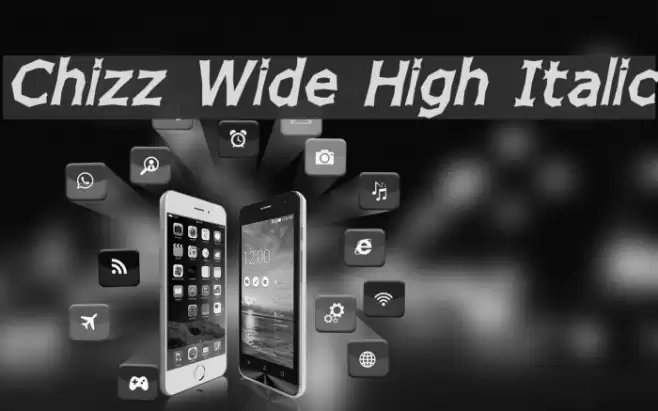 Chizz Wide High Italic خط examples