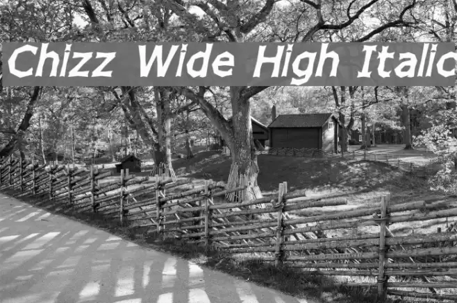 Chizz Wide High Italic خط examples