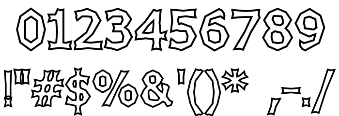 Chizzler Bold Outline Font OTHER CHARS