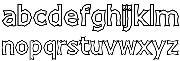 Chizzler Bold Outline Font LOWERCASE