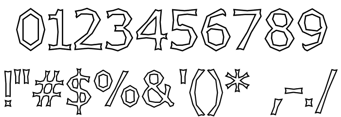 Chizzler Outline Font OTHER CHARS