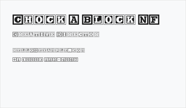 Chock A Block NF Business Card