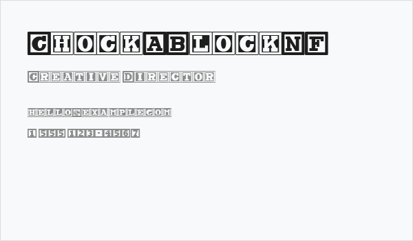 ChockABlockNF Business Card