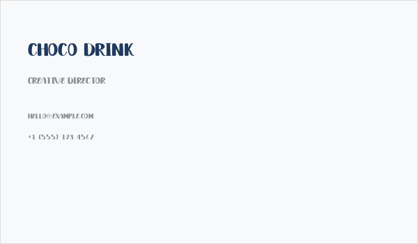 Choco Drink Business Card
