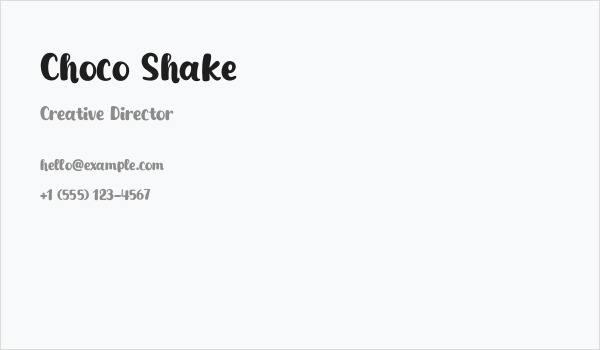 Choco Shake Business Card