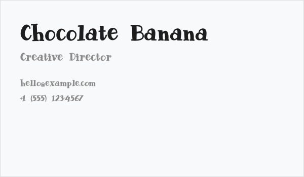 Chocolate Banana Business Card