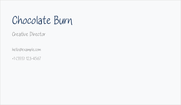 Chocolate Burn Business Card