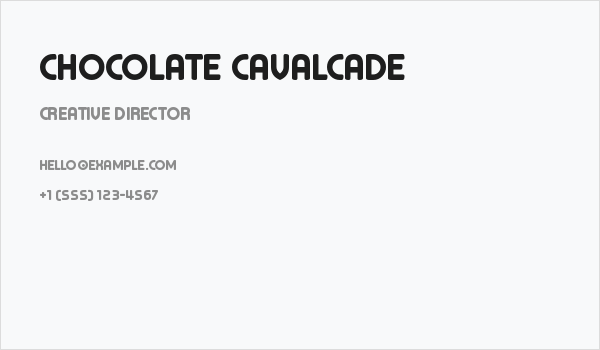 Chocolate Cavalcade Business Card