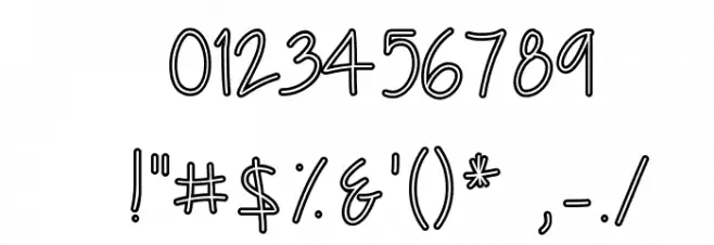 Chocolate Covered Raindrops Hollow Font OTHER CHARS