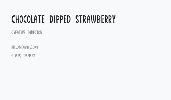 Chocolate Dipped Strawberry Business Card