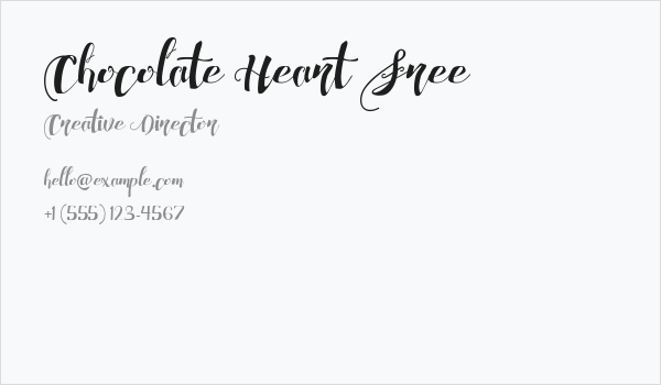 Chocolate Heart Free Business Card