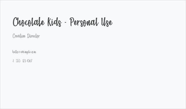 Chocolate Kids - Personal Use Business Card
