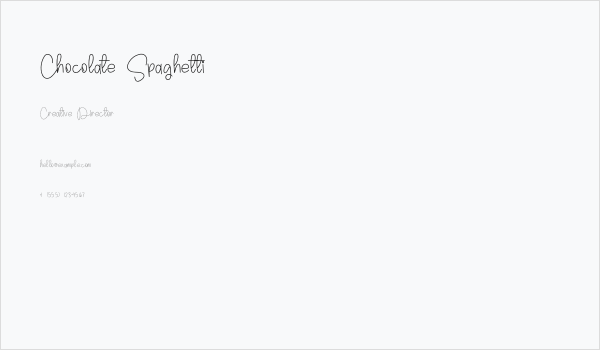 Chocolate Spaghetti Business Card