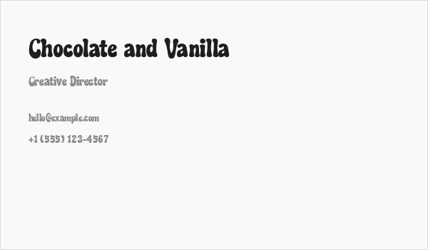 Chocolate and Vanilla Business Card