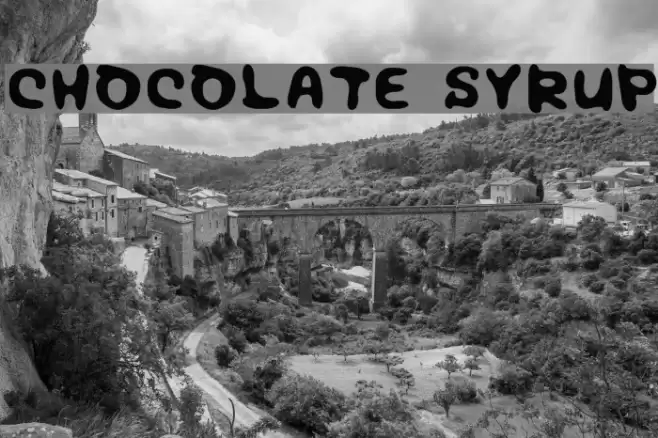 Chocolate syrup Font examples