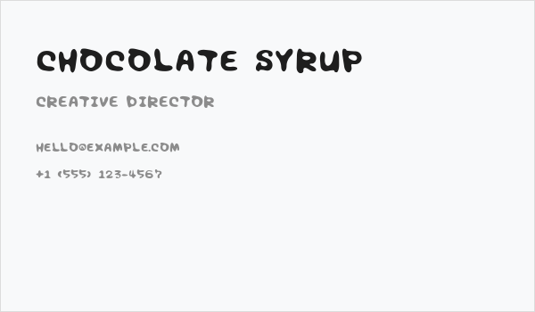 Chocolate syrup Business Card