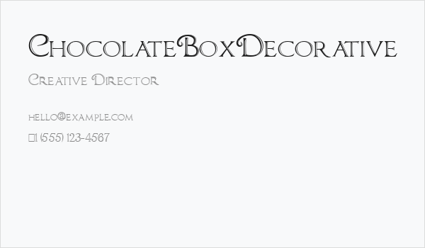 ChocolateBoxDecorative Business Card