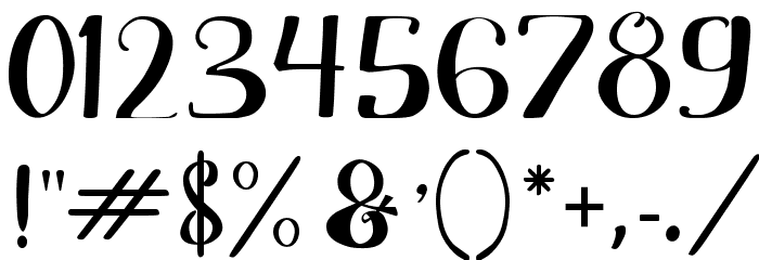 ChocolateHeartFree Font OTHER CHARS