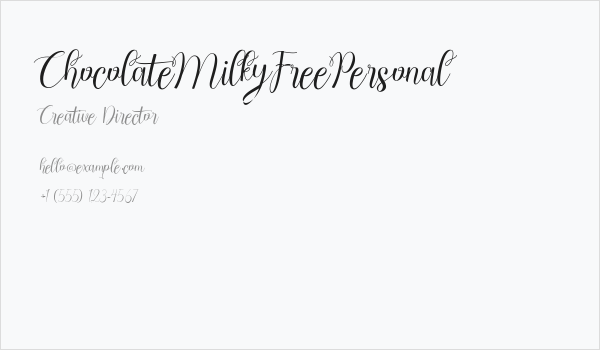 ChocolateMilkyFreePersonal Business Card