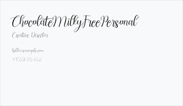 ChocolateMilkyFreePersonal Business Card