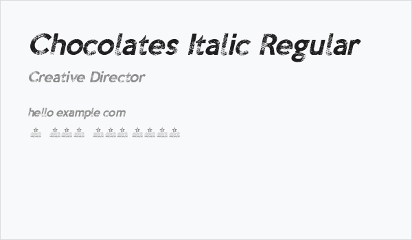 Chocolates Italic Regular Business Card