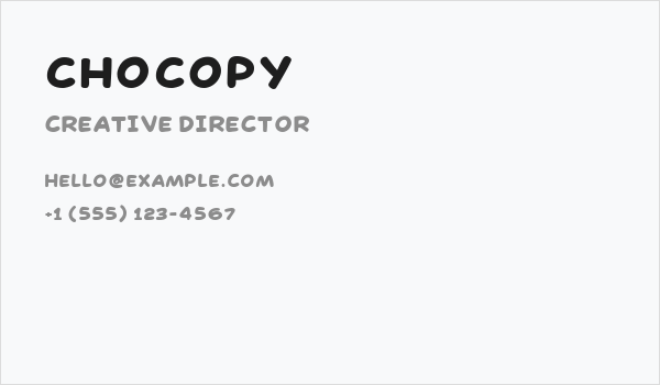 Chocopy Business Card