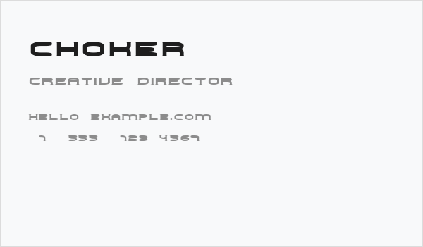Choker Business Card