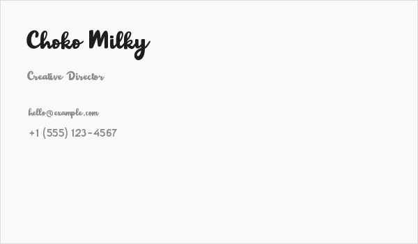 Choko Milky Business Card