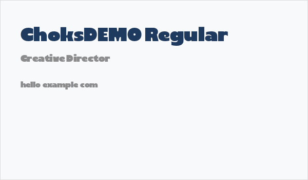 ChoksDEMO Regular Business Card