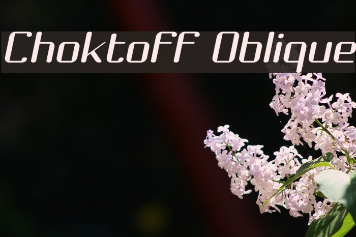 Choktoff Oblique Caratteri examples