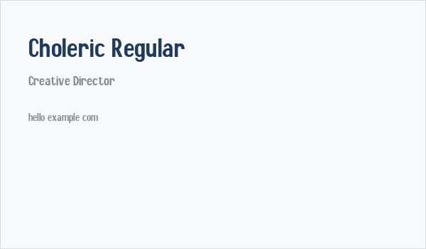 Choleric Regular Business Card